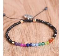 12 constelación cuentas de piedra de la suerte pulsera simple 3mm cuentas pulsera ajustable Unisex mujeres Chakra pulseras estilo 2