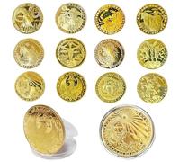 12 Constelaciones Colección de Arte De Monedas Conmemorativas, Monedas Del Hada de Los Dientes, Regalos Para Amigos Y Niño Set Monedas Euro, Monedas de Hada de Dientes