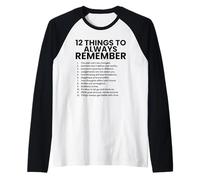 12 Cosas para Recordar Siempre Camiseta Manga Raglan