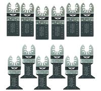 12 cuchillas bimetálicas de ajuste rápido TopsTools FAK12BMX compatibles con Dewalt Stanley Black and Decker Bosch Fein (sin StarLock) Makita Hitachi Parkside Ryobi Worx Workzone multiherramienta