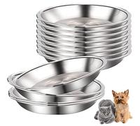 12 Cuencos de Acero Inoxidable para Gatos, Cuencos de Metal para Comida y Agua para Perros pequeños y Gatos