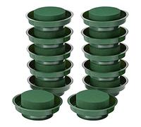 12 cuencos redondos de espuma húmeda con diseño floral Oasis de 9 cm, base de bloques de ladrillos, espuma + cuenco