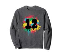 12 Cumpleaños Coloridas Salpicaduras de Pintura 12 Doce Años Sudadera