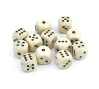 12 dados de juguete de madera natural, 16 mm, accesorios de material de juego, dados de madera, dados de madera maciza, juegos de dados para lecciones, accesorios de juegos de mesa