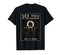 12 de Agosto Astronomy Total Solar Eclipse Negro Cat Gafas de Sol Camiseta gráfica económica
