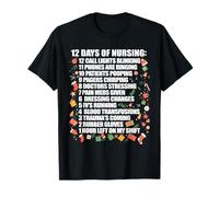 12 DÍAS DE ENFERMERÍA Christmas Countdown Nurse Meme Camiseta