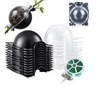 12 Dispositivo de Injerto de Plantas Reutilizable, Caja de Cultivo de Raíces, Bola de Propagación de Alta Presión, para árboles frutales Cultivo, Reproducción, Enraizamiento-6 Negras+6 Blancas-(L)