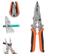 12 en 1 Multifuncional pelacables, crimpadora, cortador de cables, herramienta profesional plegable mejorada, alicates de electricista y pelacables para cortar, pelar, prensar, cortar y cortar