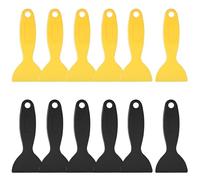 12 Espátula Plástica, Espátulas de Plástico de Impresión 3D, Raspador de Resina Flexible, Raspadores de Plástico, Eliminador de Burbujas de aire, para Rellenar, Reparar, Negro + Amarillo