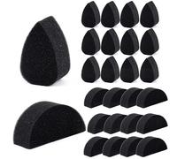 12 esponja para Pintar el Rostro con Forma de Pétalos de NICENEEDED, Esponjas Negras para Face Paint Body Paint, Cuñas Aplicadoras de Media Caña