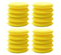 12 esponjas de pulido de cera de coche de 10 cm, almohadillas aplicadoras de bolsillo redondo de espuma de microfibra para coche