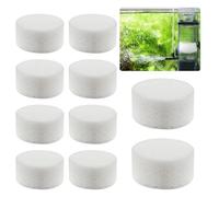 12 esponjas filtrantes adecuadas para filtro de acuario, esponjas de espuma de filtro, cartuchos de filtro para Biopower 160/200/240& Aquaball 45/2206 (6,8 x 6,8 x 2,5 cm, 25 ppp, blanco)