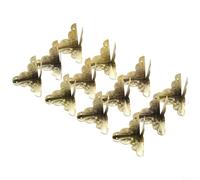 12 esquinas de hierro con flor vintage y ratán triangular tallado para madera y joyeros con clavos y tornillos para una fijación estable (dorado)