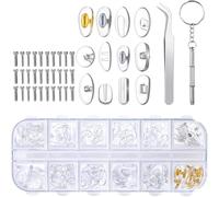 12 estilos, 60 pares de gafas, almohadillas para la nariz, juego de reparación con 30 tornillos, pinzas, destornillador pequeño para gafas de lectura