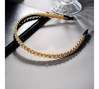 12 Estilos, Diademas De Cadena De Metal Dorado Y Plateado, Accesorios Para El Cabello Para Mujer, Diadema Retro Con Bisel Y Aro De Perlas Para Niña