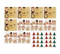12 Etiquetas Regalo Navidad, Etiqueta Autoadhesivas de Papel Kraft con Nombre Hechas para Regalos, "To" y "From" Etiquetas Navideñas para Decorar Regalos