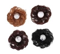 12 extensiones de moño rizado de alta temperatura, fácil de usar, para uso diario, bodas, fiestas y ocasiones especiales