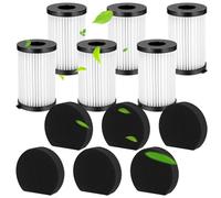 12 Filtros De Cartucho, Filtro Hepa para MooSoo D600, Incluye 6 Filtros y 6 Filtros de Espuma, Filtro de Repuesto Lavables y Reutilizables, Filtro Hepa Compatible con Aspiradoras MooSoo D600