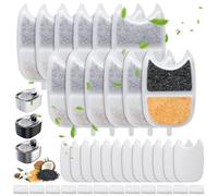 12 Filtros para Fuente para Gatos para FEELNEEDY 4 L Cat Fountain (YPD-C004), 12 Esponjas Prefiltradas y 12 Esponjas para Bomba de Agua