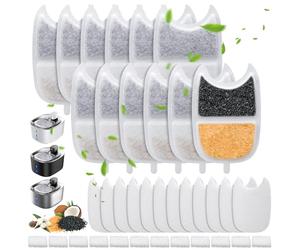 12 Filtros para Fuente para Gatos para FEELNEEDY 4 L Cat Fountain (YPD-C004), 12 Esponjas Prefiltradas y 12 Esponjas para Bomba de Agua