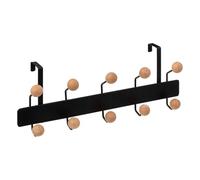 12 five simply smart Perchero para Puerta Negro con 10 colgadores de Bola de Madera
