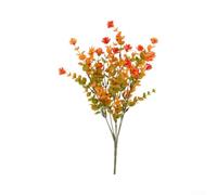 12 flores artificiales de otoño para exteriores, tallo de 35 cm de largo, plantas de plástico resistentes a los rayos UV, para jardín, cesta colgante, centro de mesa, decoración multicolor (camelia)