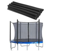 12 fundas de espuma para poste de cama elástica, fundas protectoras para postes de trampolín, mangas de goma para una protección segura, accesorios de trampolín, absorción de golpes y duraderos (negro