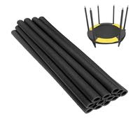 12 fundas de espuma para poste de cama elástica y trampolín, mangas de goma para protección segura, accesorios de trampolín, absorción de golpes y duraderos (negro}