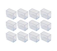 12 fundas para patas de silla, rectangulares, de silicona de PVC, para muebles, patas de mesa, patas de sillas, patas de mesa móviles, reducen el ruido, evitan suelos de madera dura, arañazos (15 x 30