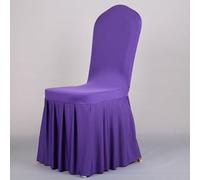 12 fundas para sillas de banquete con diseño de falda Oxford, material elástico y cómodo de elastano (morado oscuro)