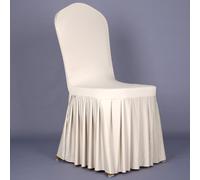 12 fundas para sillas de banquete con diseño de falda Oxford, material elástico y cómodo de elastano (blanco)