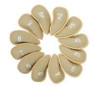 12 fundas protectoras de piel sintética para cabeza de golf, fundas protectoras para la cabeza de barra, fundas impermeables para cabeza de hierro, accesorios de golf, funda protectora de club de golf