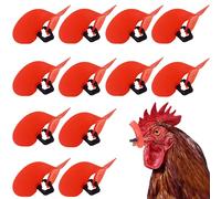 12 gafas de ojo de pollo extra grandes, lentes suaves, antipiqueantes, sin perno, gafas de ave de corral, herramienta reutilizable para proteger el patio trasero de la granja