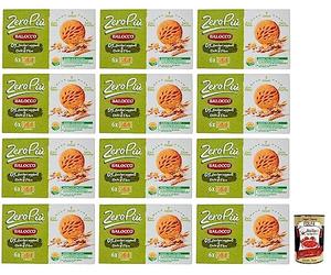 12 galletas Balocco Zero Più Biscotti sin azúcar añadido, galletas con copos de maíz, 7 cereales y extra crujiente, paquete de 230 g + lata italiana Gourmet Polpa di Pomodoro de 400 g