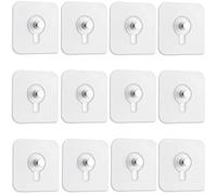 12 ganchos adhesivos transparentes para colgar cuadros de uñas sin clavos, montaje en pared sin perforaciones, ganchos para marcos de fotos, corona, decoración de pared