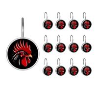 12 ganchos de cortina de ducha de acero inoxidable para cortina de ducha, cabeza de gallo (3)