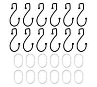 12 Ganchos Para Cortina De Ducha En Forma De S, 12 Piezas De Anillos De Cortina Con Apertura En Forma De C, Ganchos Deslizantes Para Ducha, Ganchos Multifuncionales, Adecuados Para Baño, Balcón