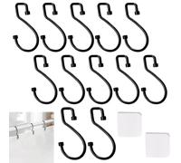 12 Ganchos Para Cortina De Ducha Y 2 Clips Para Cortina De Ducha, Ganchos En Forma De S, Ganchos Para Cortinas, Ganchos Para Abrigos, Ganchos De Metal Multifuncionales, Accesorios Para El Hogar