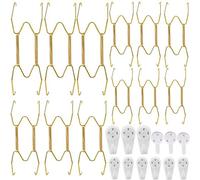 12 ganchos para platos invisibles, estilo resorte, bandeja invisible, soporte para colgar platos decorativos, color dorado (6/8/10/12 pulgadas)