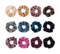 12 gomas para el pelo de terciopelo, gomas para el pelo grandes francesas, gomas para el pelo extra grandes, para mujeres, para mascaradas, fiestas, cumpleaños, uso diario (12 colores)