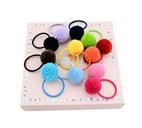 12 gomas para el pelo hechas a mano con pompones de colores surtidos, ideales para bebés y niñas