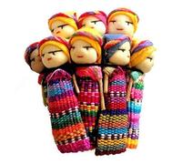 12 GRANDE HECHO A MANO FAIRTRADE GUATEMALAN WORRY DOLLS 5cm Mayan Tribal Shaman bruja m70