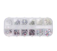 12 Grids Nail Art Rhinestones DIY Nail Decoration Makeup Glitter Beads Manicure Tool Nail Rhinestones Bedazzling Kit for DIY Crafts Clothes Shoes Nail (Diamantes de imitación 5 #)