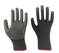 12 guantes de trabajo de nitrilo con diseño transpirable para uso industrial, palma antideslizante para un mejor control (negro)
