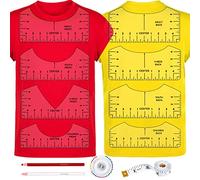 12 guías de regla de camiseta para alineación de vinilo, reglas de camiseta a diseños centrales, plantilla de medición de PVC, suministros de costura para manualidades, herramientas para prensa de