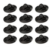 12 hebillas de cuerda sin núcleo de PVC para barcos de goma, kayaks, barcos inflables y juguetes, hebillas de cierre ABS negras con resistente al agua de mar, alta resistencia