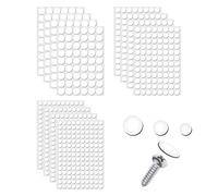 12 hojas/1160 Piezas Pegatinas para Tornillos, Autoadhesivas Cubre Agujeros Adhesivo a Prueba de Polvo Tapa Tornillos Adhesivos para Armario Cocina Librería Muebles de Madera (Blanco)