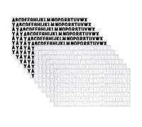12 Hojas 2496 Piezas Pegatinas letras pequeñas alfabeto pegatina letras adhesivas negras y blancas en PVC stickers alfabeto alphabet stickers resistente al agua etiquetar DIY cuaderno vidrio y tazas