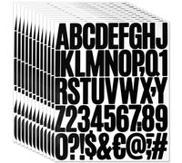 12 hojas, 600 calcomanías de vinilo con letras, calcomanías autoadhesivas de 2 pulgadas, calcomanías impermeables con números del alfabeto para buzón, ventana, puerta, coches, camiones, hogar,