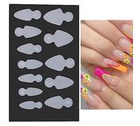 12 hojas de calcomanías francesas completas para uñas postizas con guía de dibujo de línea francesa, accesorios de extensión